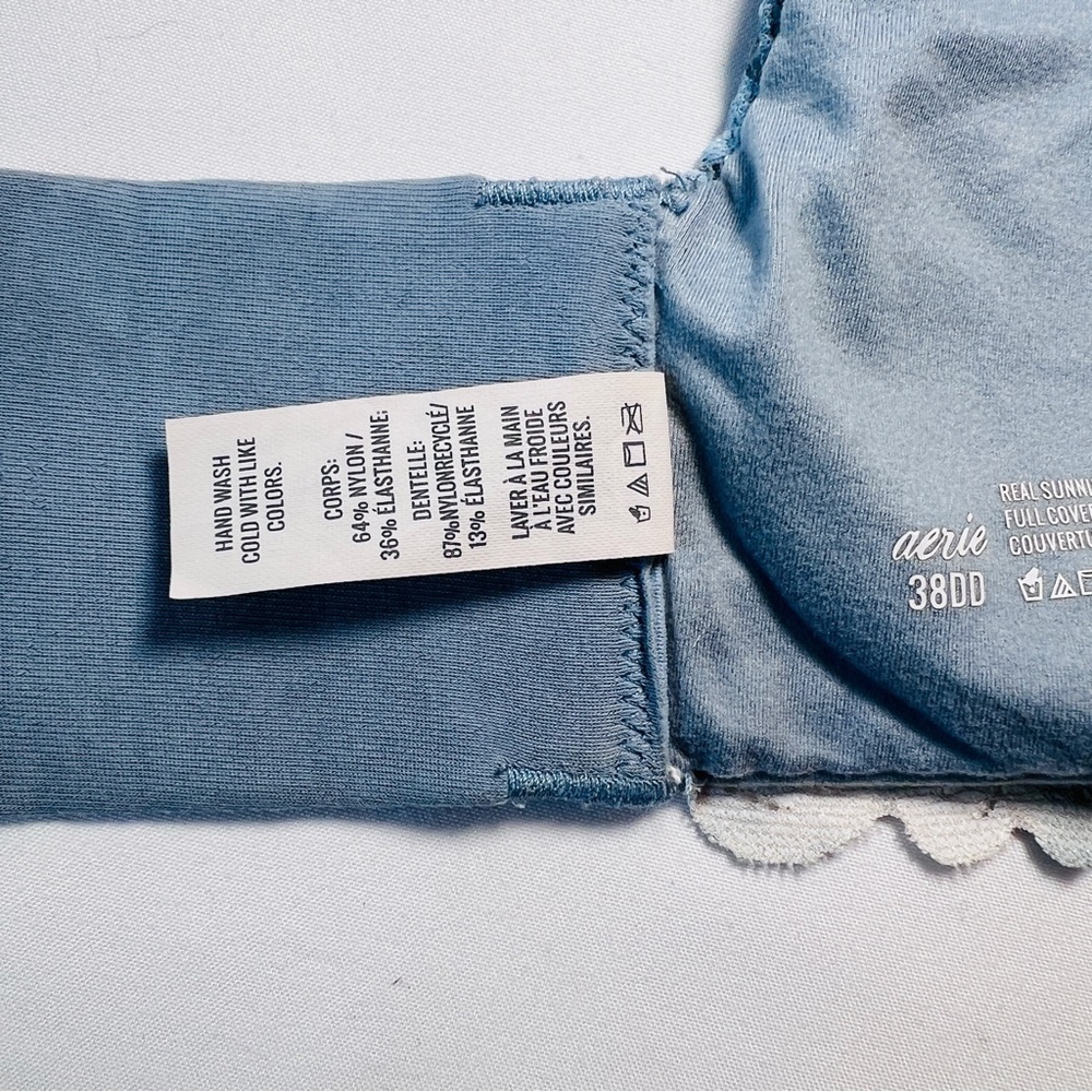 Aerie Real Sunnie Full Coverage Bra  -Light Blue - Size 38DD - Picture 5 of 7